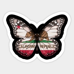 California Flag Butterfly - Gift for Californian From California CA Sticker